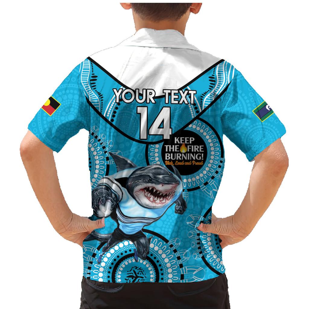 Custom NRL Sharks NAIDOC Week Family Matching Mermaid Dress and Hawaiian Shirt Keep The Fire Burning Indigenous Art