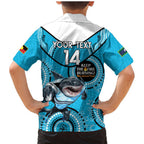 Custom NRL Sharks NAIDOC Week Family Matching Mermaid Dress and Hawaiian Shirt Keep The Fire Burning Indigenous Art