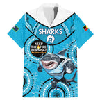 Custom NRL Sharks NAIDOC Week Family Matching Mermaid Dress and Hawaiian Shirt Keep The Fire Burning Indigenous Art