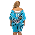 Custom NRL Sharks NAIDOC Week Family Matching Off Shoulder Short Dress and Hawaiian Shirt Keep The Fire Burning Indigenous Art