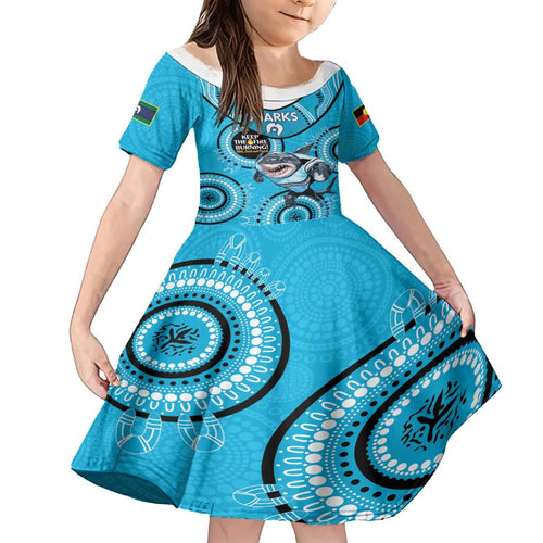 Custom NRL Sharks NAIDOC Week Family Matching Puletasi and Hawaiian Shirt Keep The Fire Burning Indigenous Art
