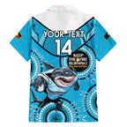 Custom NRL Sharks NAIDOC Week Family Matching Short Sleeve Bodycon Dress and Hawaiian Shirt Keep The Fire Burning Indigenous Art