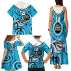 Custom NRL Sharks NAIDOC Week Family Matching Tank Maxi Dress and Hawaiian Shirt Keep The Fire Burning Indigenous Art