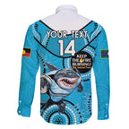 Custom NRL Sharks NAIDOC Week Family Matching Tank Maxi Dress and Hawaiian Shirt Keep The Fire Burning Indigenous Art