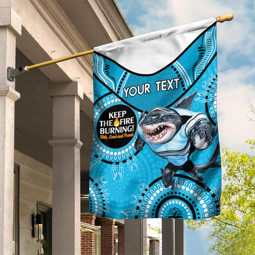 Custom NRL Sharks NAIDOC Week Garden Flag Keep The Fire Burning Indigenous Art
