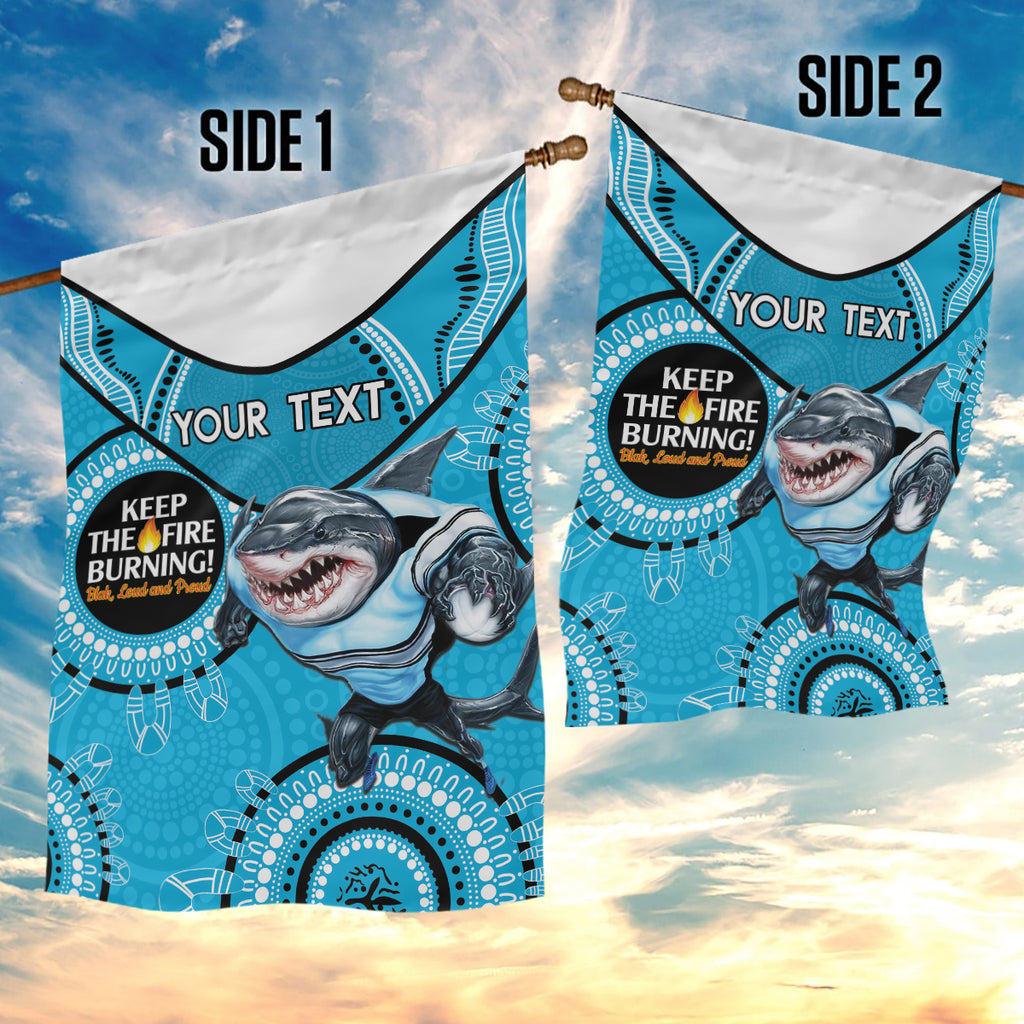Custom NRL Sharks NAIDOC Week Garden Flag Keep The Fire Burning Indigenous Art