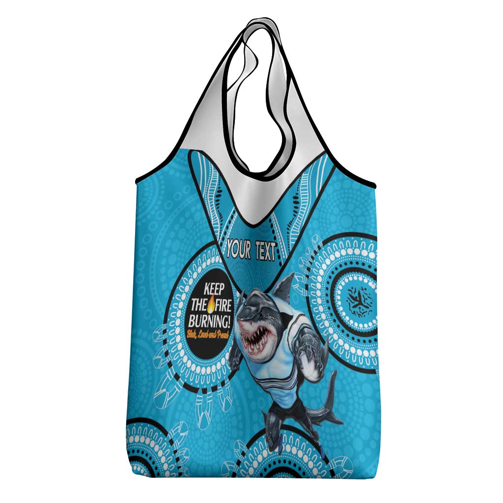 Custom NRL Sharks NAIDOC Week Grocery Bag Keep The Fire Burning Indigenous Art