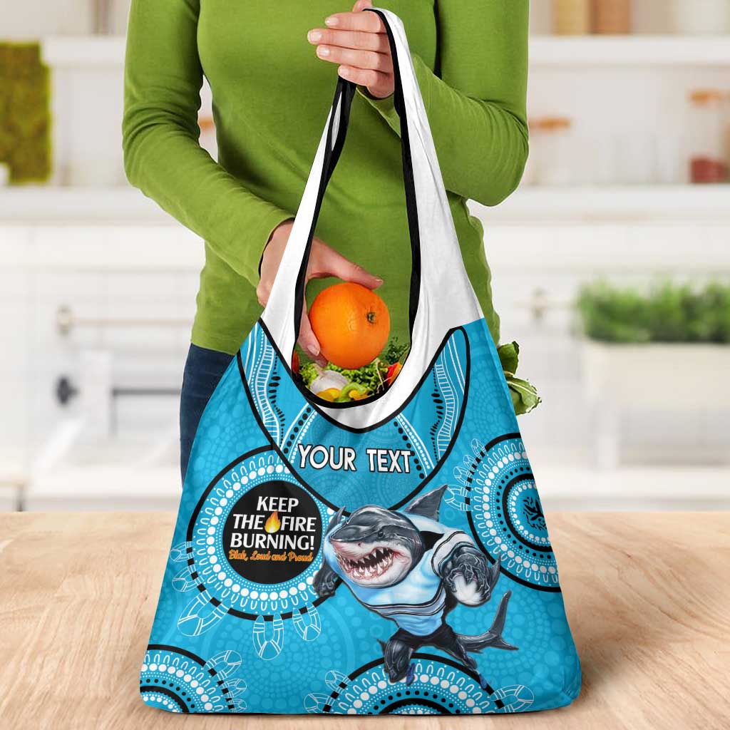Custom NRL Sharks NAIDOC Week Grocery Bag Keep The Fire Burning Indigenous Art