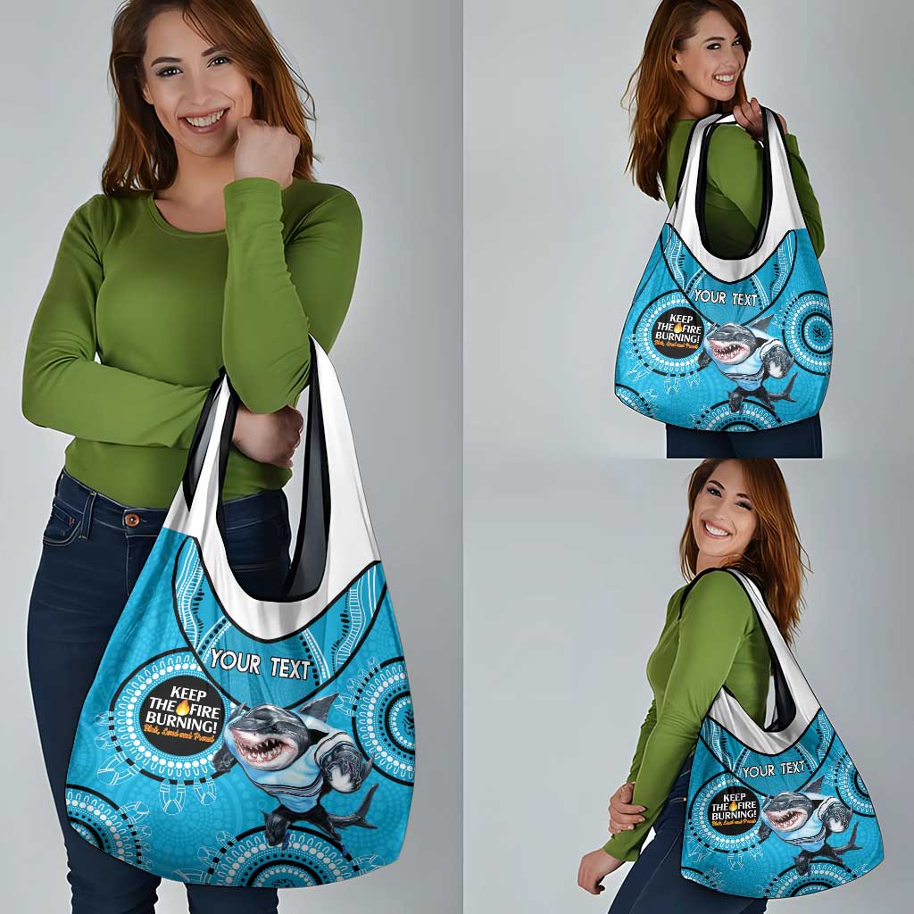 Custom NRL Sharks NAIDOC Week Grocery Bag Keep The Fire Burning Indigenous Art