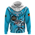 Custom NRL Sharks NAIDOC Week Hoodie Keep The Fire Burning Indigenous Art