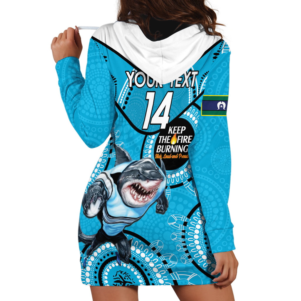 Custom NRL Sharks NAIDOC Week Hoodie Dress Keep The Fire Burning Indigenous Art