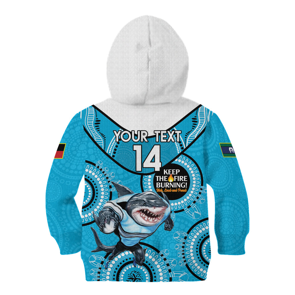 Custom NRL Sharks NAIDOC Week Kid Hoodie Keep The Fire Burning Indigenous Art