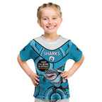 Custom NRL Sharks NAIDOC Week Kid T Shirt Keep The Fire Burning Indigenous Art