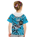 Custom NRL Sharks NAIDOC Week Kid T Shirt Keep The Fire Burning Indigenous Art