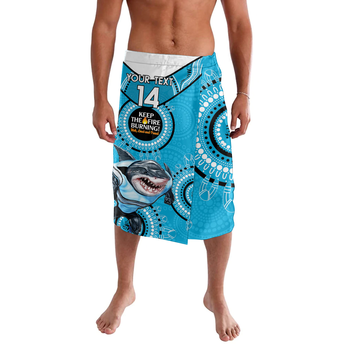 Custom NRL Sharks NAIDOC Week Lavalava Keep The Fire Burning Indigenous Art