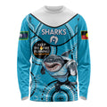 Custom NRL Sharks NAIDOC Week Long Sleeve Shirt Keep The Fire Burning Indigenous Art