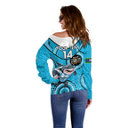 Custom NRL Sharks NAIDOC Week Off Shoulder Sweater Keep The Fire Burning Indigenous Art