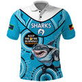 Custom NRL Sharks NAIDOC Week Polo Shirt Keep The Fire Burning Indigenous Art
