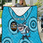 Custom NRL Sharks NAIDOC Week Quilt Keep The Fire Burning Indigenous Art