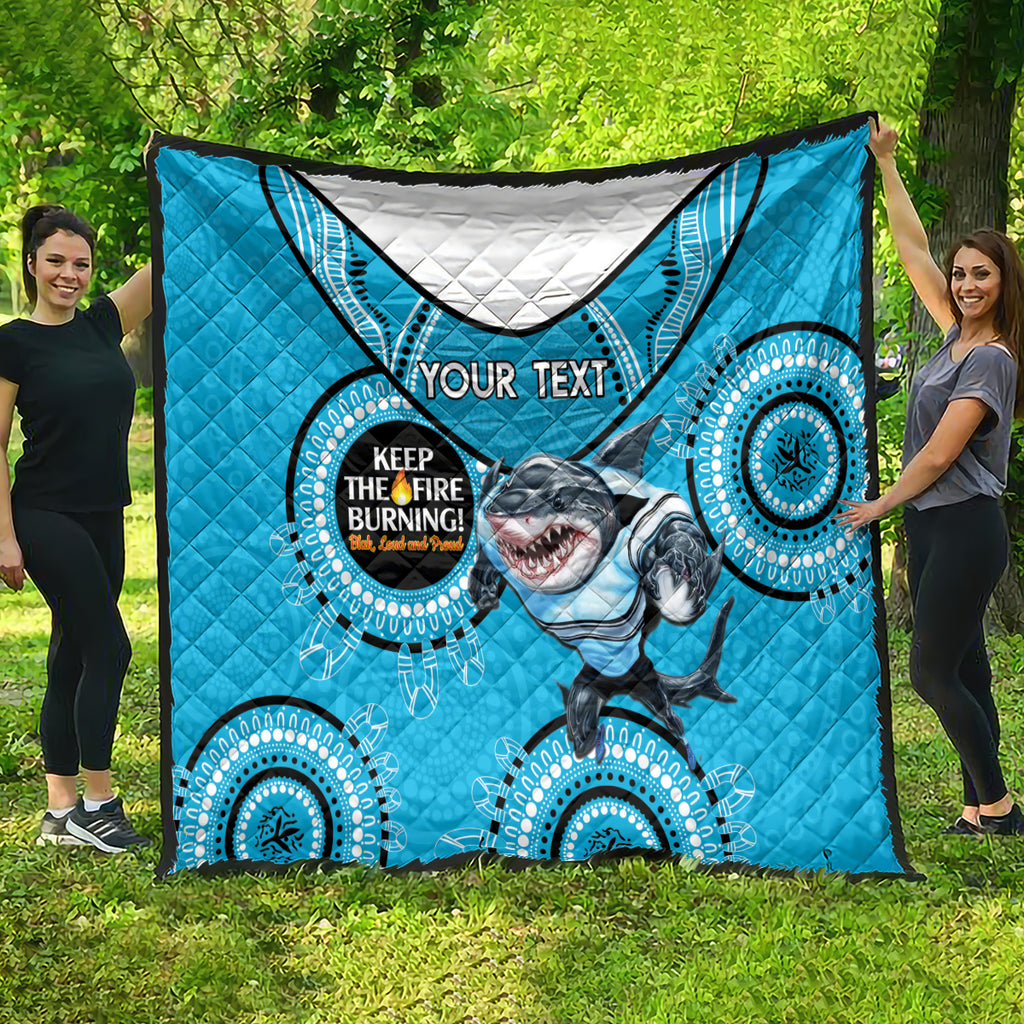 Custom NRL Sharks NAIDOC Week Quilt Keep The Fire Burning Indigenous Art
