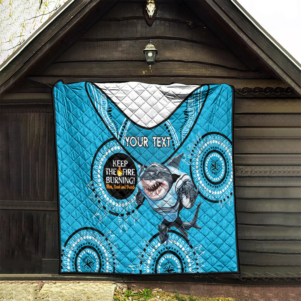 Custom NRL Sharks NAIDOC Week Quilt Keep The Fire Burning Indigenous Art