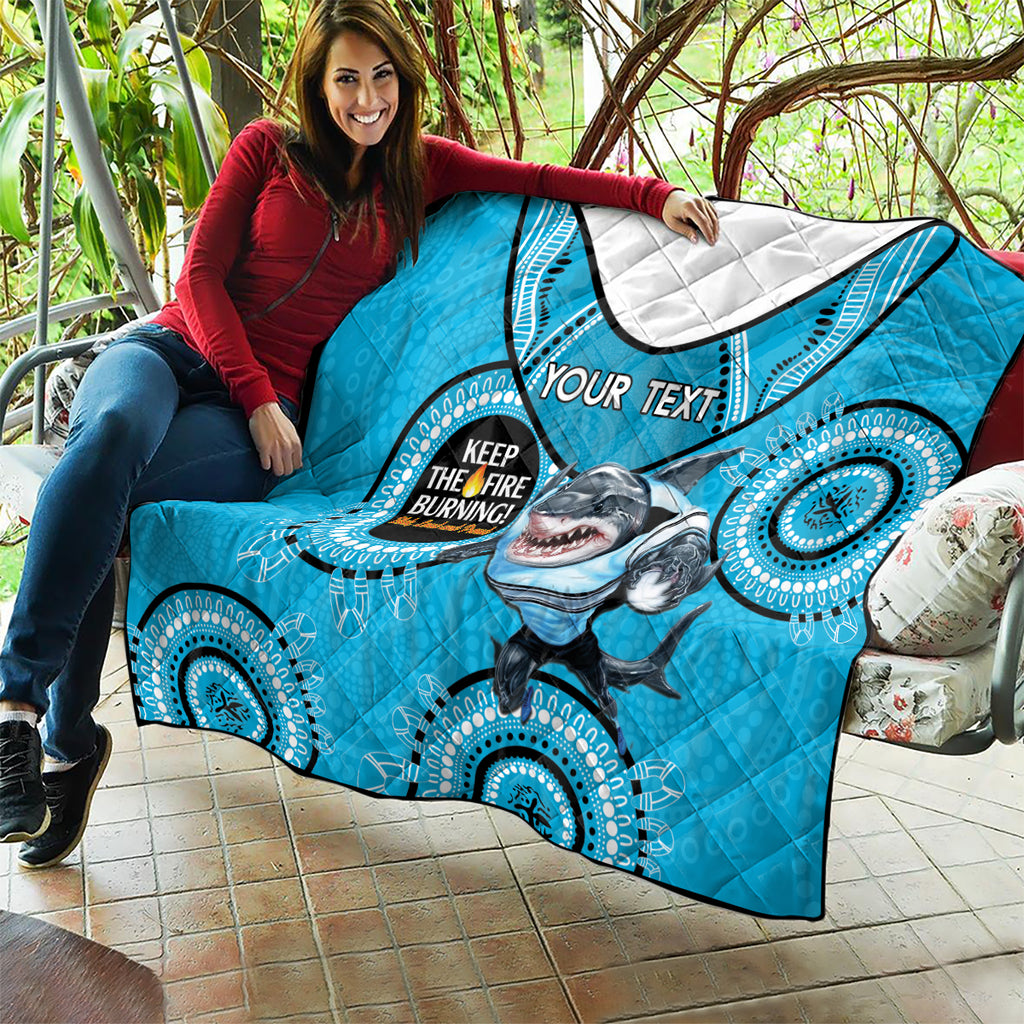 Custom NRL Sharks NAIDOC Week Quilt Keep The Fire Burning Indigenous Art