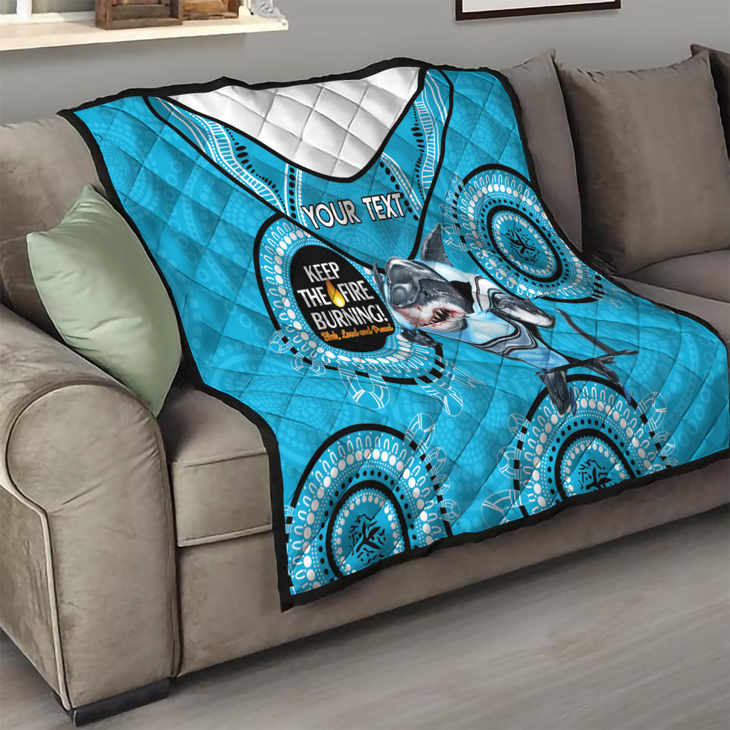 Custom NRL Sharks NAIDOC Week Quilt Keep The Fire Burning Indigenous Art