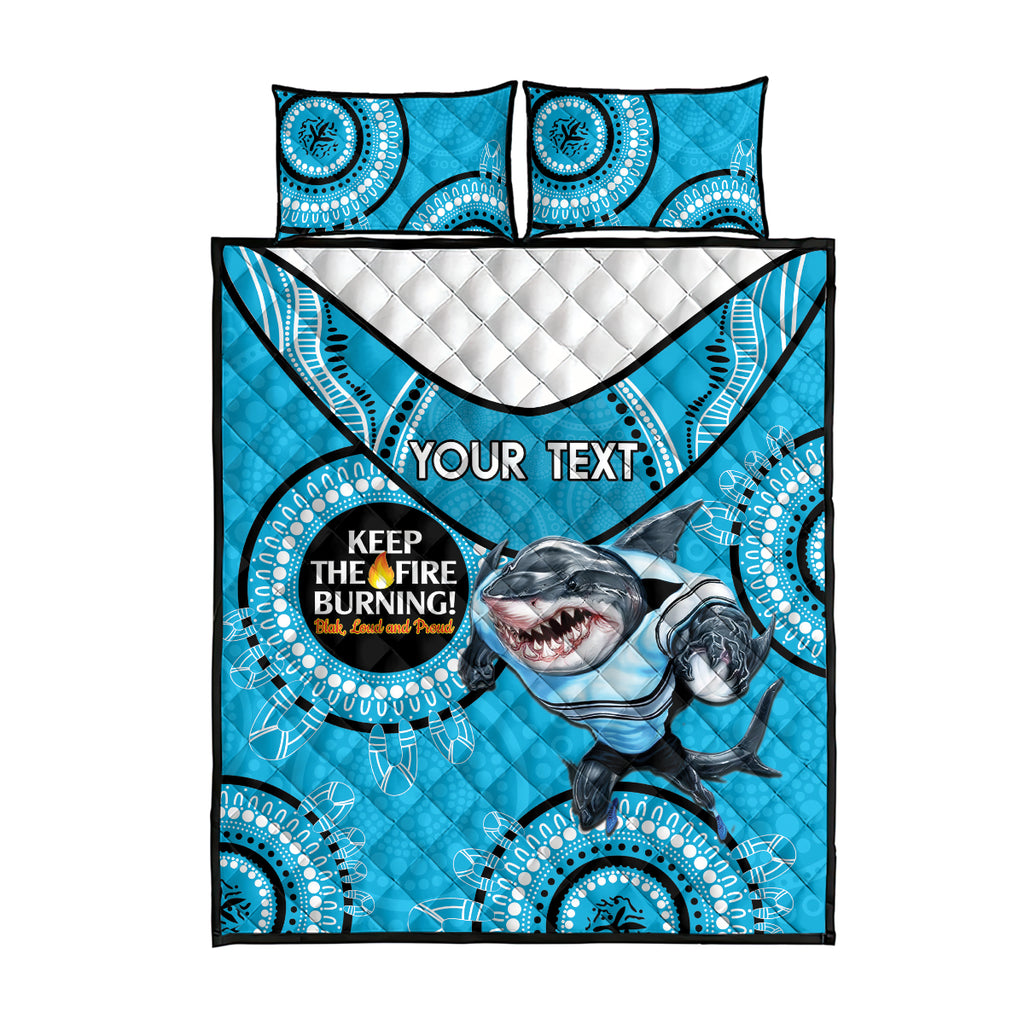 Custom NRL Sharks NAIDOC Week Quilt Bed Set Keep The Fire Burning Indigenous Art