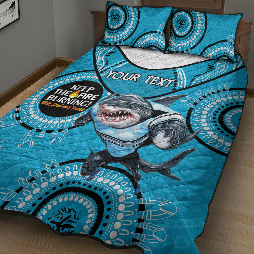 Custom NRL Sharks NAIDOC Week Quilt Bed Set Keep The Fire Burning Indigenous Art
