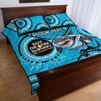 Custom NRL Sharks NAIDOC Week Quilt Bed Set Keep The Fire Burning Indigenous Art