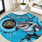 Custom NRL Sharks NAIDOC Week Round Carpet Keep The Fire Burning Indigenous Art