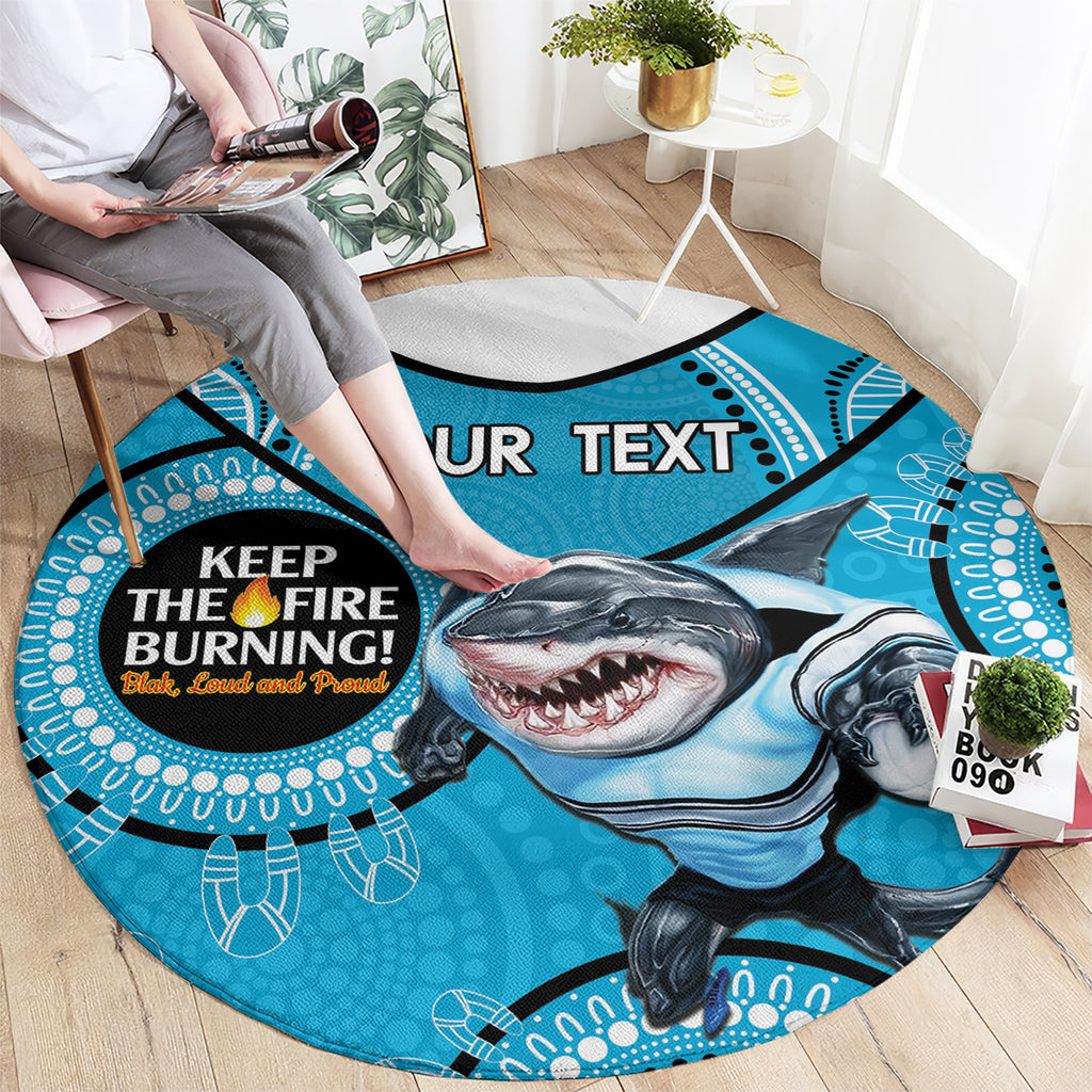 Custom NRL Sharks NAIDOC Week Round Carpet Keep The Fire Burning Indigenous Art