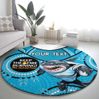 Custom NRL Sharks NAIDOC Week Round Carpet Keep The Fire Burning Indigenous Art