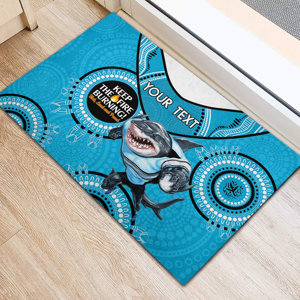 Custom NRL Sharks NAIDOC Week Rubber Doormat Keep The Fire Burning Indigenous Art
