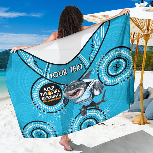 Custom NRL Sharks NAIDOC Week Sarong Keep The Fire Burning Indigenous Art