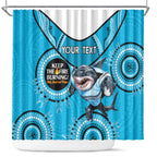 Custom NRL Sharks NAIDOC Week Shower Curtain Keep The Fire Burning Indigenous Art