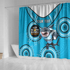 Custom NRL Sharks NAIDOC Week Shower Curtain Keep The Fire Burning Indigenous Art