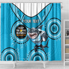 Custom NRL Sharks NAIDOC Week Shower Curtain Keep The Fire Burning Indigenous Art