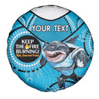 Custom NRL Sharks NAIDOC Week Spare Tire Cover Keep The Fire Burning Indigenous Art