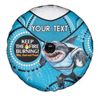 Custom NRL Sharks NAIDOC Week Spare Tire Cover Keep The Fire Burning Indigenous Art
