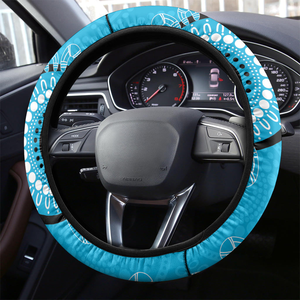 NRL Sharks NAIDOC Week Steering Wheel Cover Keep The Fire Burning Indigenous Art
