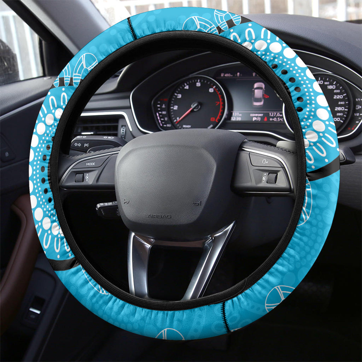 NRL Sharks NAIDOC Week Steering Wheel Cover Keep The Fire Burning Indigenous Art
