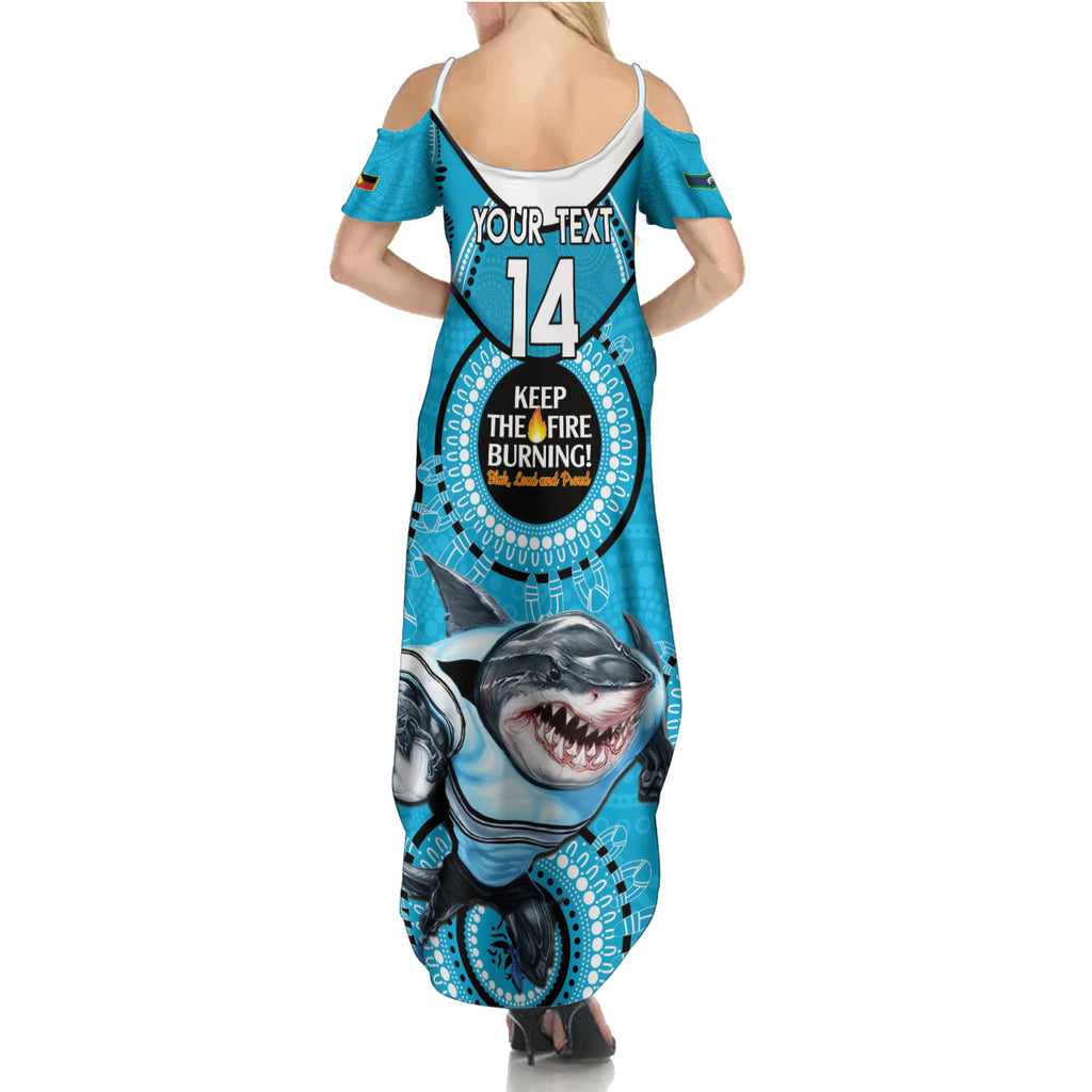 Custom NRL Sharks NAIDOC Week Summer Maxi Dress Keep The Fire Burning Indigenous Art