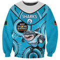 Custom NRL Sharks NAIDOC Week Sweatshirt Keep The Fire Burning Indigenous Art