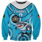 Custom NRL Sharks NAIDOC Week Sweatshirt Keep The Fire Burning Indigenous Art
