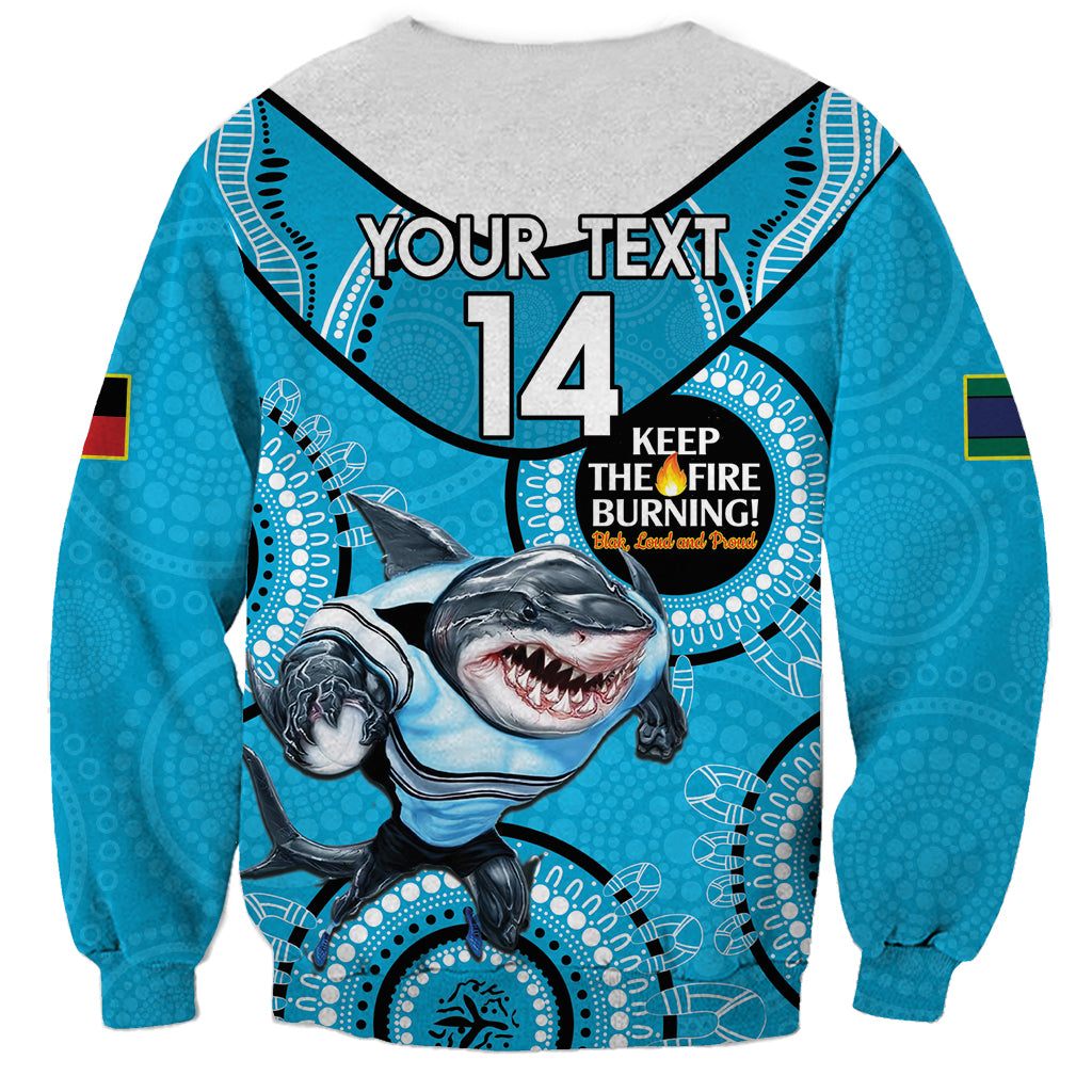 Custom NRL Sharks NAIDOC Week Sweatshirt Keep The Fire Burning Indigenous Art