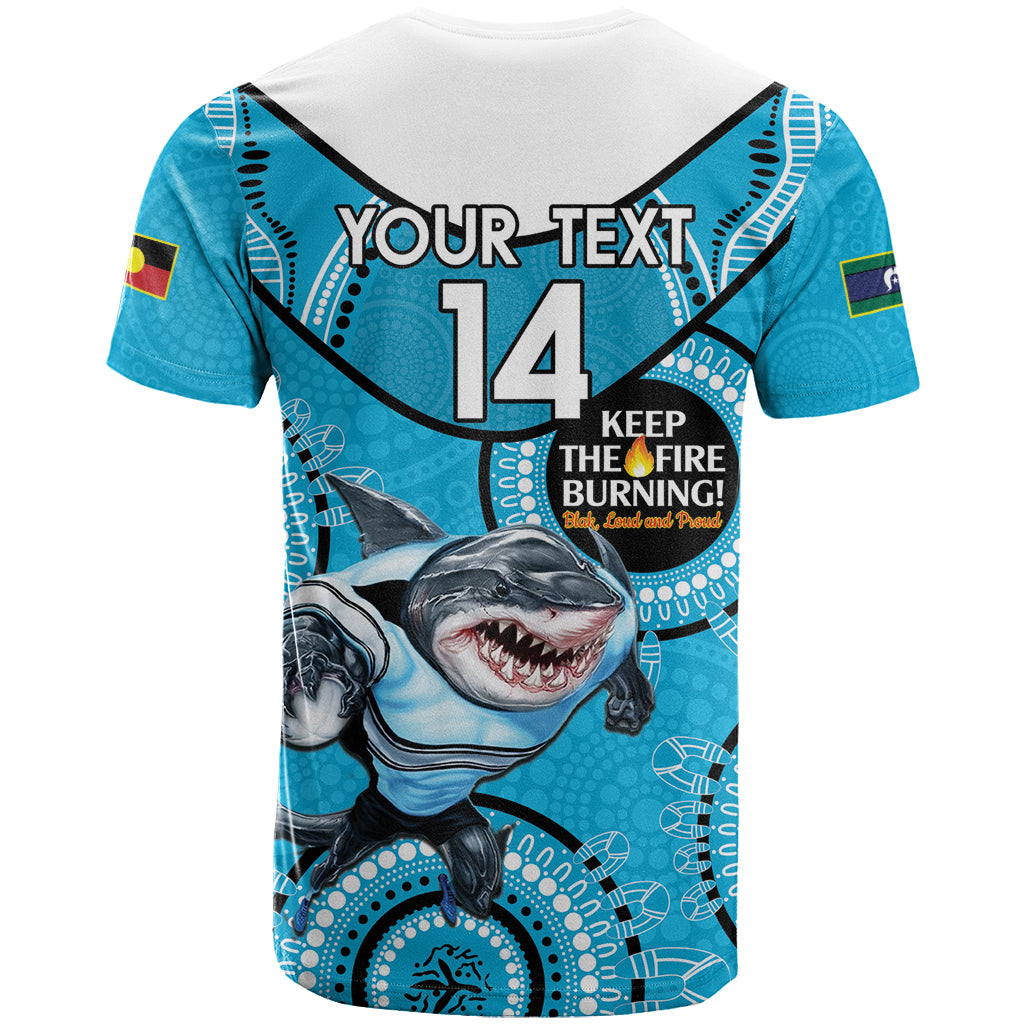Custom NRL Sharks NAIDOC Week T Shirt Keep The Fire Burning Indigenous Art