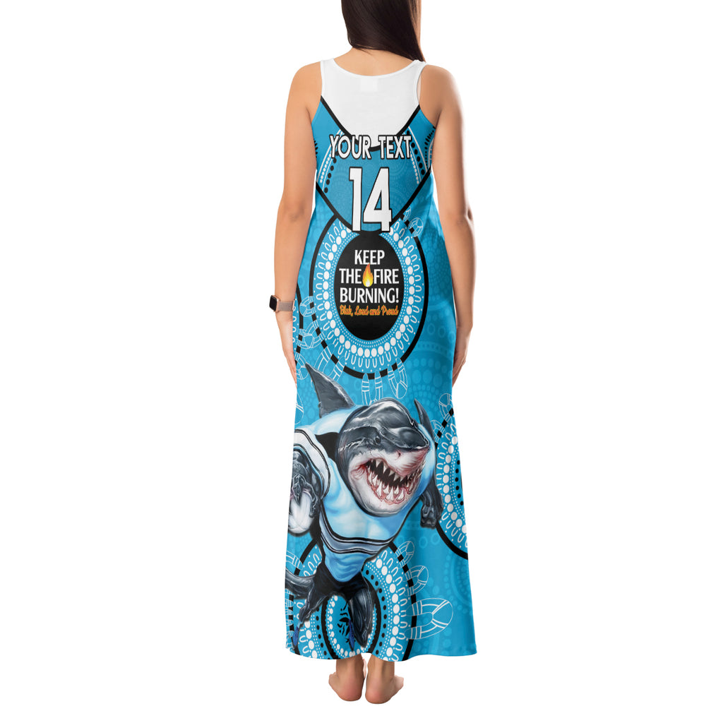 Custom NRL Sharks NAIDOC Week Tank Maxi Dress Keep The Fire Burning Indigenous Art