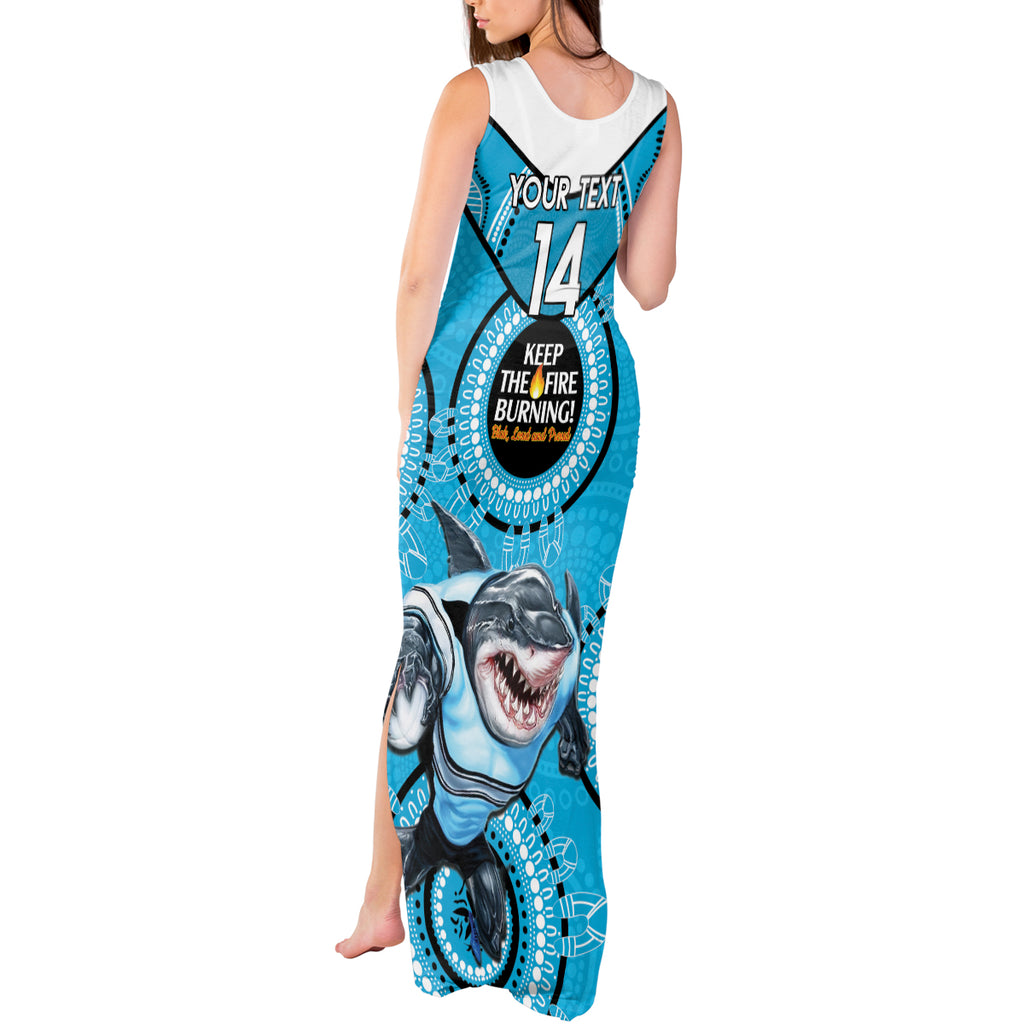 Custom NRL Sharks NAIDOC Week Tank Maxi Dress Keep The Fire Burning Indigenous Art