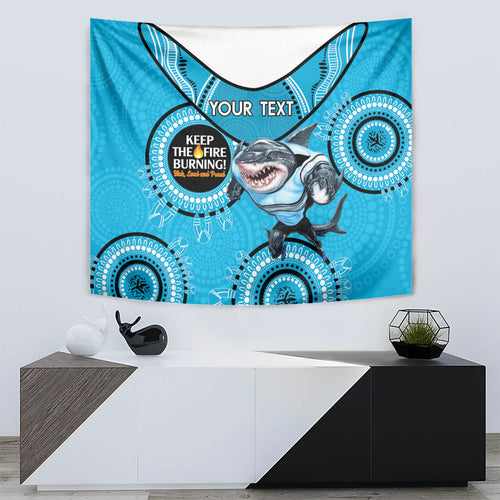 Custom NRL Sharks NAIDOC Week Tapestry Keep The Fire Burning Indigenous Art